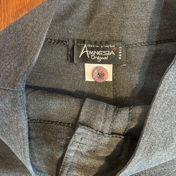 AMNESIA ORIGINAL WOMEN HIGH RISE BOOT CUT PANTS STRETCHY IN GRAY SIZE 2 - Picture 3 of 5